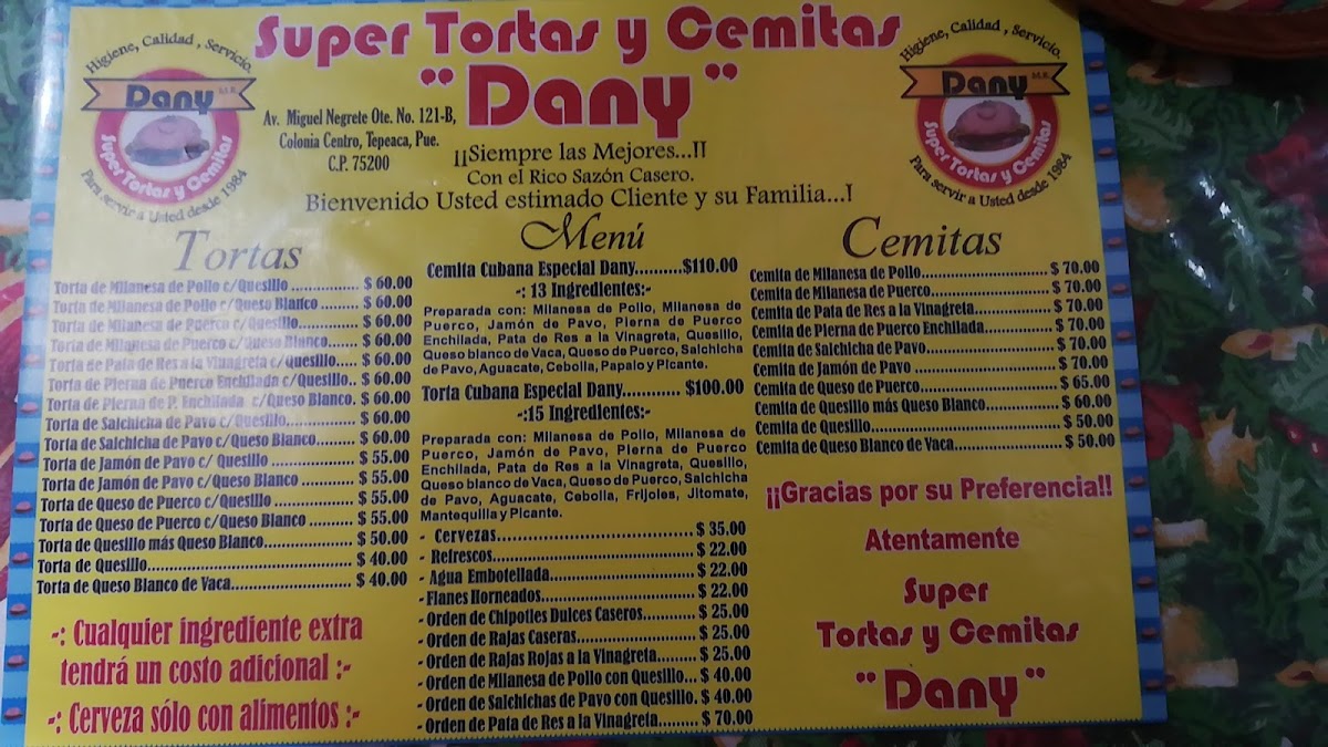 Super tortas Y Cemitas Dany Menu - Image 4